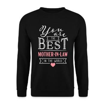 Best mother-in-law Best Mother-in-Law Gift - Unisex Sweatshirt - black - Front - Alina (178cm) & Michal (187cm)