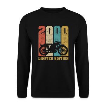 Vintage Moto 2000 Rétro Cadeau D'anniversaire - Sweat-shirt Unisexe - noir - Devant - Alina (178cm) & Michal (187cm)