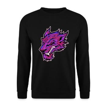 Tête de loup Tatouage Tête de Loup Graffiti Rose - Sweat-shirt Unisexe - noir - Devant - Alina (178cm) & Michal (187cm)