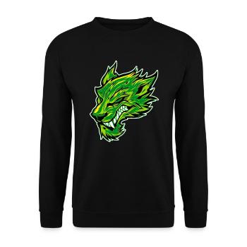 Tête de loup Tatouage Tête de loup Graffiti Vert - Sweat-shirt Unisexe - noir - Devant - Alina (178cm) & Michal (187cm)
