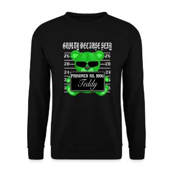 LUXURY SEXY TEDDYBÄR STREETWEAR DESIGN - Unisex Pullover - Schwarz - Vorne - Alina (178cm) & Michal (187cm)