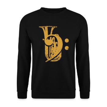 Tubist Bass Clef Music Key Tuba - Unisex Sweatshirt - black - Front - Alina (178cm) & Michal (187cm)