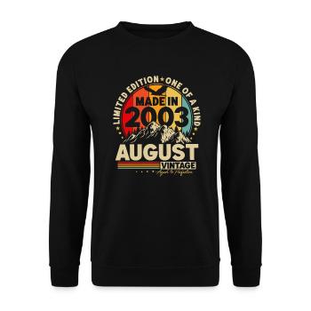 Août 2003 Vintage Vintage Rétro Anniversaire - Sweat-shirt Unisexe - noir - Devant - Alina (178cm) & Michal (187cm)