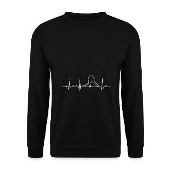 Eishockey Eis Hockey Wintersport Winter Geschenk - Unisex Pullover - Schwarz - Vorne - Alina (178cm) & Michal (187cm)