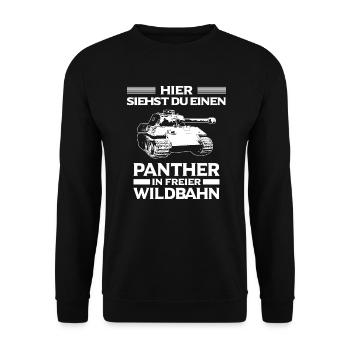Panther/Panzer/Panzerkampfwagen/Geschenk/Tank - Unisex Pullover - Schwarz - Vorne - Alina (178cm) & Michal (187cm)