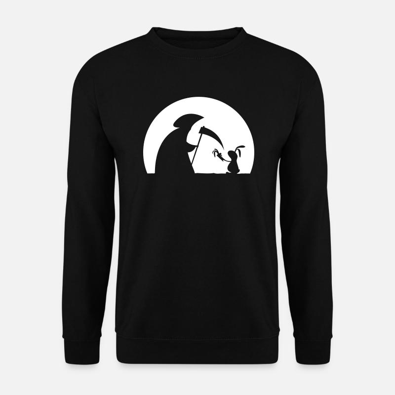 Hase Kaninchen Möhre Tod Sensenmann Karotte bunny - Unisex Pullover - Schwarz