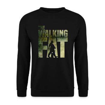 The walking fat - Zombie - Fett - Adipös - Dick - Unisex Sweatshirt - black - Front - Alina (178cm) & Michal (187cm)