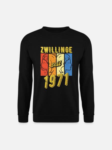 Zwillinge Sternzeichen 1971 Geschenk - Unisex Pullover - Schwarz