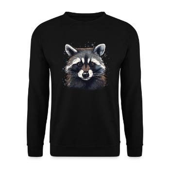 Raton laveur Nature Tête de raton laveur - Sweat-shirt Unisexe - noir - Devant - Alina (178cm) & Michal (187cm)