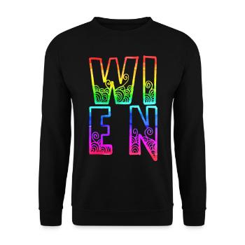 wien rs rainbow - Unisex Sweatshirt - black - Front - Alina (178cm) & Michal (187cm)