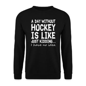 Hockey Sport Drôle Dicton - Sweat-shirt Unisexe - noir - Devant - Alina (178cm) & Michal (187cm)
