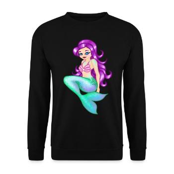 Sirène Sirène Paillettes - Sweat-shirt Unisexe - noir - Devant - Alina (178cm) & Michal (187cm)