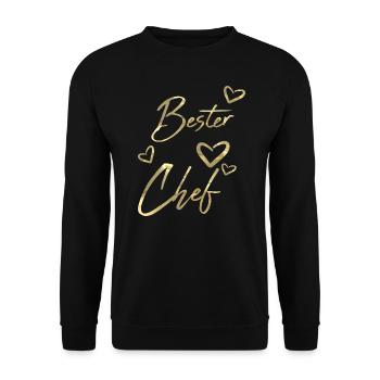 Bester Chef - Unisex Pullover - Schwarz - Vorne - Alina (178cm) & Michal (187cm)