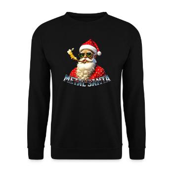 Metal Santa - Unisex Sweatshirt - black - Front - Alina (178cm) & Michal (187cm)