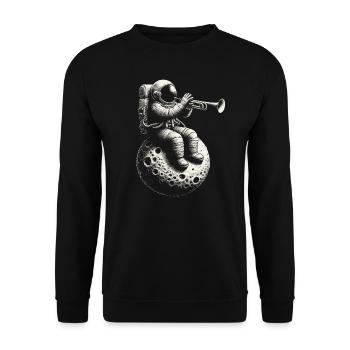 Astronaut with trumpet - Unisex Sweatshirt - black - Front - Alina (178cm) & Michal (187cm)