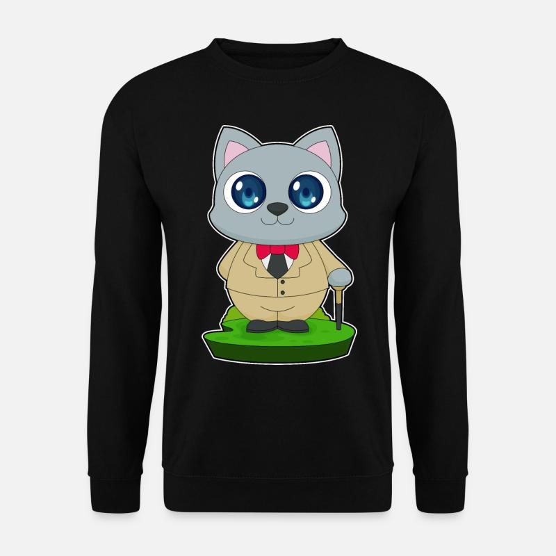 Katze Gehstock - Unisex Pullover - Schwarz