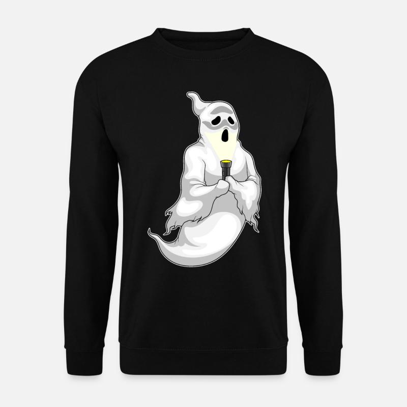 Ghost Halloween Flashlight - Unisex Sweatshirt - black