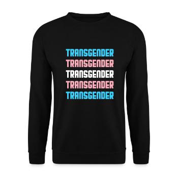 Transgender Flag Trans Pride LGBTQ - Unisex Sweatshirt - black - Front - Alina (178cm) & Michal (187cm)