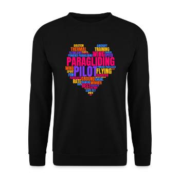 Parapente Heart, Pour les amateurs de parapente - Sweat-shirt Unisexe - noir - Devant - Alina (178cm) & Michal (187cm)
