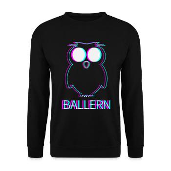 Ballern Techno Raver Electro Rave Musik Club - Unisex Pullover - Schwarz - Vorne - Alina (178cm) & Michal (187cm)