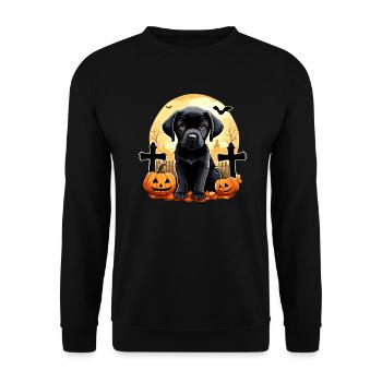 Labrador puppy in the cemetery Halloween - Unisex Sweatshirt - black - Front - Alina (178cm) & Michal (187cm)
