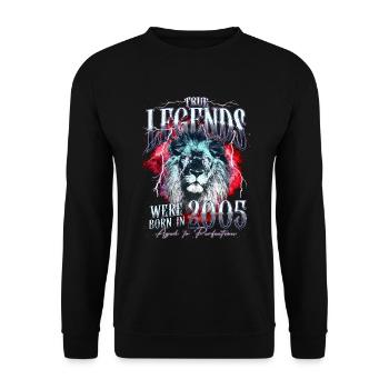 Legenden wurden 2005 geboren - Unisex Pullover - Schwarz - Vorne - Alina (178cm) & Michal (187cm)