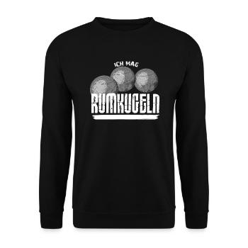 Boule...ich mag RUMKUGELN - Unisex Pullover - Schwarz - Vorne - Alina (178cm) & Michal (187cm)