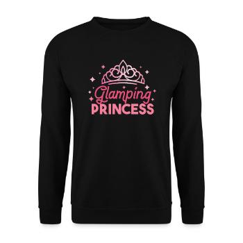 Glamping Princess Motif for Glamper Camping - Unisex Sweatshirt - black - Front - Alina (178cm) & Michal (187cm)