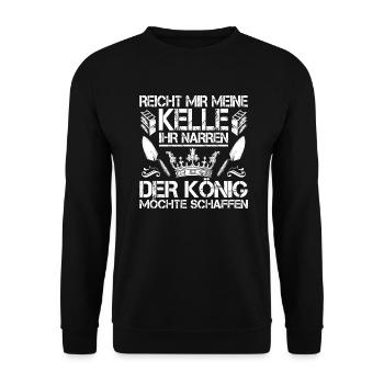 Maurer/Bauarbeiter/Maurerin/Baustelle/Geschenk - Unisex Pullover - Schwarz - Vorne - Alina (178cm) & Michal (187cm)