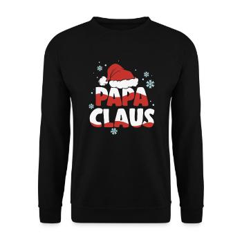 Papa Claus Weihnachten Vater Geschenk - Unisex Pullover - Schwarz - Vorne - Alina (178cm) & Michal (187cm)