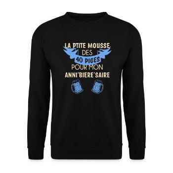 40 ans anniversaire - Sweat-shirt Unisexe - noir - Devant - Alina (178cm) & Michal (187cm)