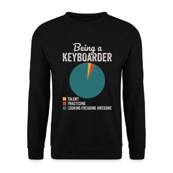 Being a Keyboarder Musician Keyboard Player - Unisex Sweatshirt - black - Front - Alina (178cm) & Michal (187cm)