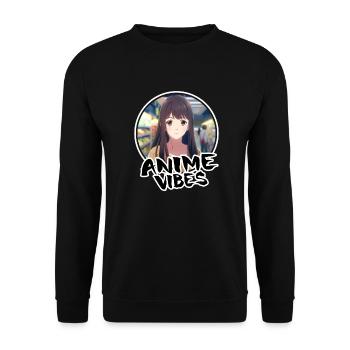 Cute Anime Girl Shopping - Anime Shirt - Unisex Sweatshirt - black - Front - Alina (178cm) & Michal (187cm)