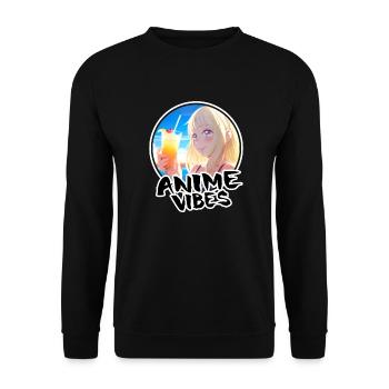 Jolie fille d’anime en vacances - Chemise d’anime - Sweat-shirt Unisexe - noir - Devant - Alina (178cm) & Michal (187cm)