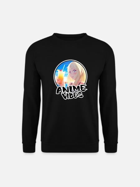 Cute Anime Girl on vacation - Anime Shirt - Unisex Sweatshirt - black