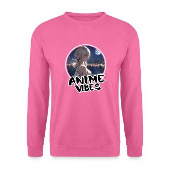 Waifu Anime Girl on the Beach Night - Chemise d’anime - Sweat-shirt Unisexe - rose - Devant