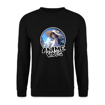 Waifu Anime Girl im Sommerurlaub - Anime Shirt - Unisex Pullover - Schwarz - Vorne - Alina (178cm) & Michal (187cm)