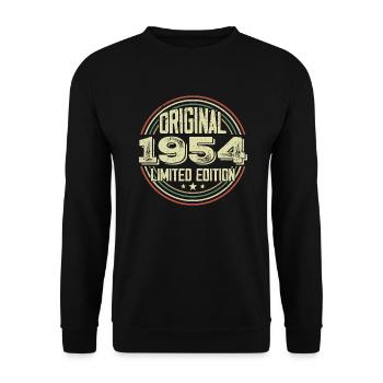 1954 Birthday Parties, A Legendary Vintage - Unisex Sweatshirt - black - Front - Alina (178cm) & Michal (187cm)