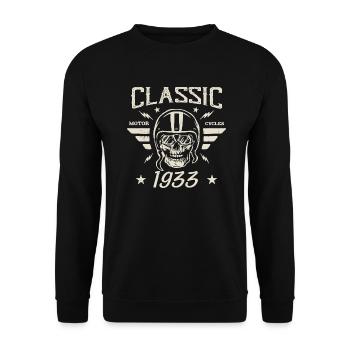 Cadeau D’anniversaire Classique Vintage Né en 1933 - Sweat-shirt Unisexe - noir - Devant - Alina (178cm) & Michal (187cm)