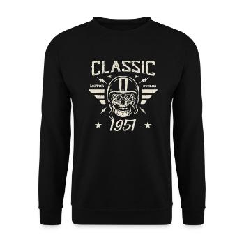 Cadeau D’anniversaire Classique Vintage Né en 1951 - Sweat-shirt Unisexe - noir - Devant - Alina (178cm) & Michal (187cm)
