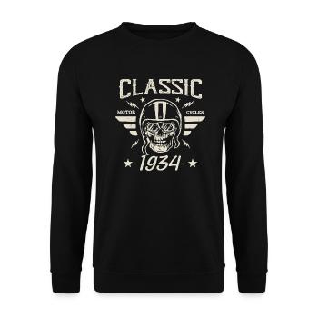 Cadeau D’anniversaire Classique Vintage Né en 1934 - Sweat-shirt Unisexe - noir - Devant - Alina (178cm) & Michal (187cm)