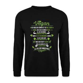 Veganer Veganes Leben - Unisex Pullover - Schwarz - Vorne - Alina (178cm) & Michal (187cm)
