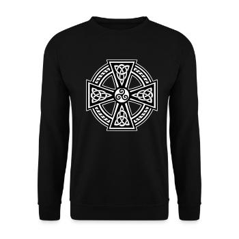 Breizh Celtic Cross - Sweat-shirt Unisexe - noir - Devant - Alina (178cm) & Michal (187cm)