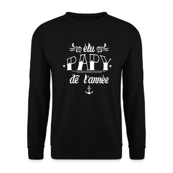 Elu papy de l'année - Sweat-shirt Unisexe - noir - Devant - Alina (178cm) & Michal (187cm)