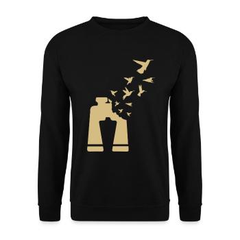 Birdwatcher Binoculars Vintage Birdwatcher - Unisex Sweatshirt - black - Front - Alina (178cm) & Michal (187cm)
