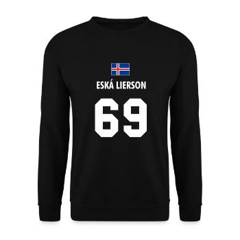 eskalieren Island Weltmeisterschaft Fahne - Unisex Pullover - Schwarz - Vorne - Alina (178cm) & Michal (187cm)