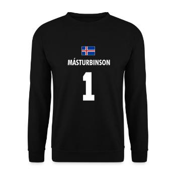 masturbinson Weltmeisterschaft Fahne Farbe - Unisex Pullover - Schwarz - Vorne - Alina (178cm) & Michal (187cm)