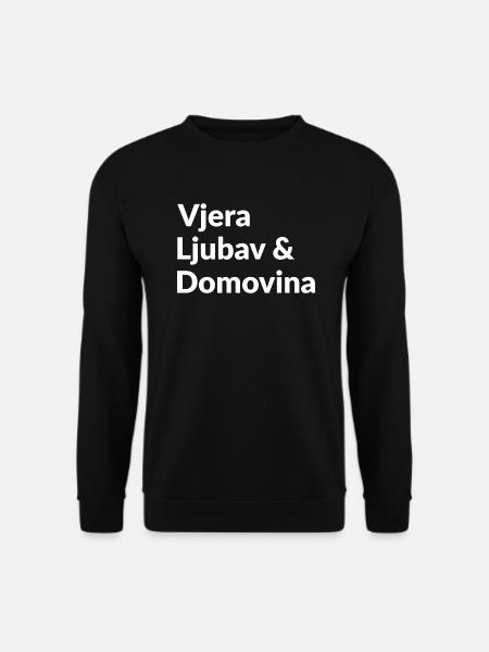 Vjera ljubav i domovina hrvatska kroatien - Unisex Pullover - Schwarz