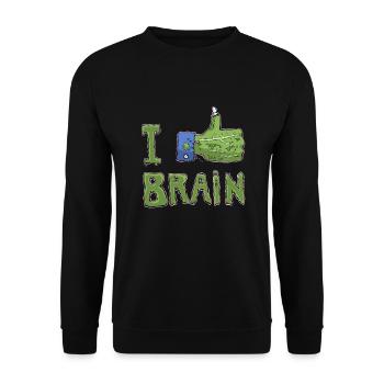 ilikebrain - Sweat-shirt Unisexe - noir - Devant - Alina (178cm) & Michal (187cm)
