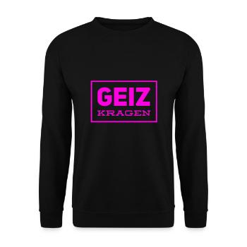 geizen - Unisex Pullover - Schwarz - Vorne - Alina (178cm) & Michal (187cm)